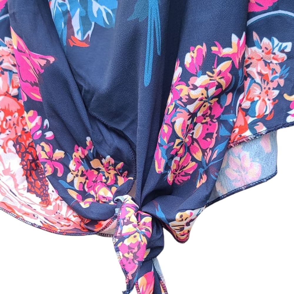 Women's Off-The-Shoulder Vibrant Floral Blouse - Size Large - Picture 7 of 15